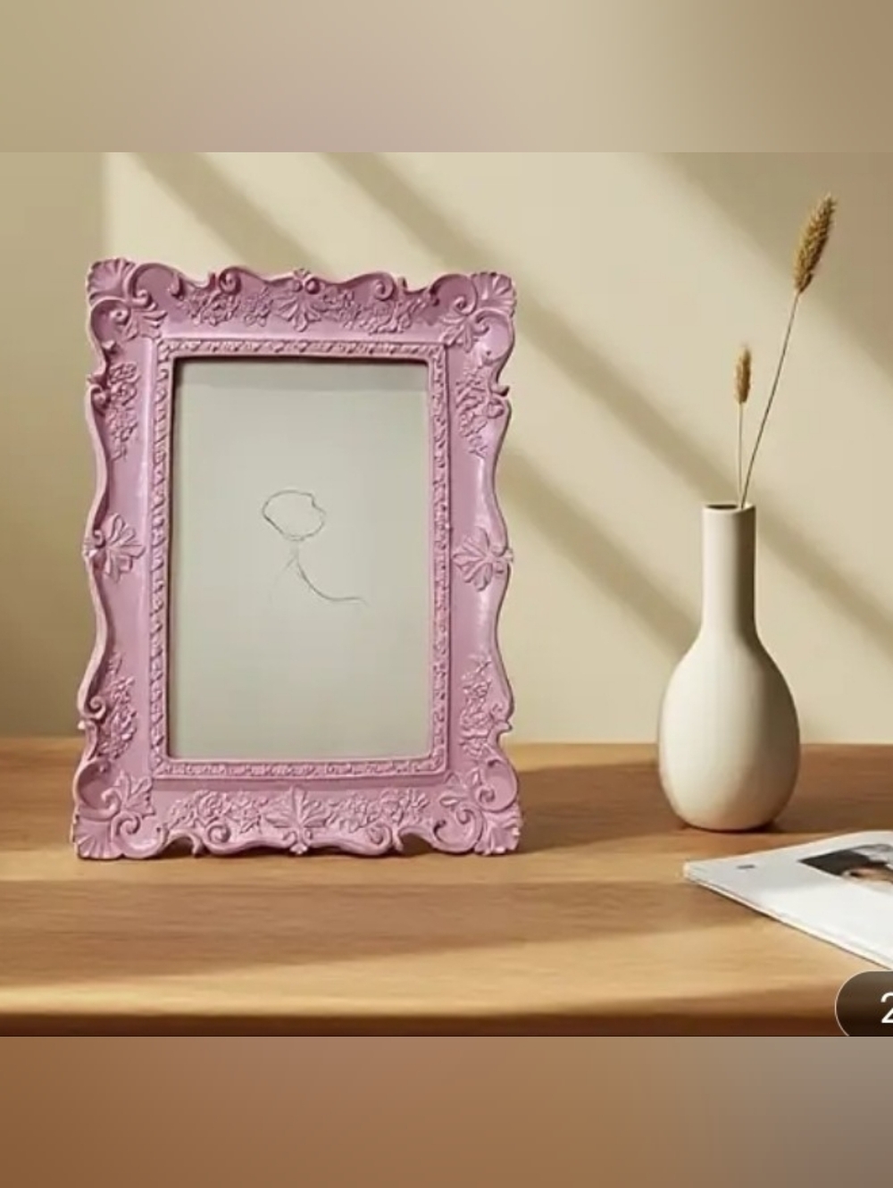 Classic Ornate Photo Frame - Pink